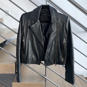J Brand Cropped Leather Jacket